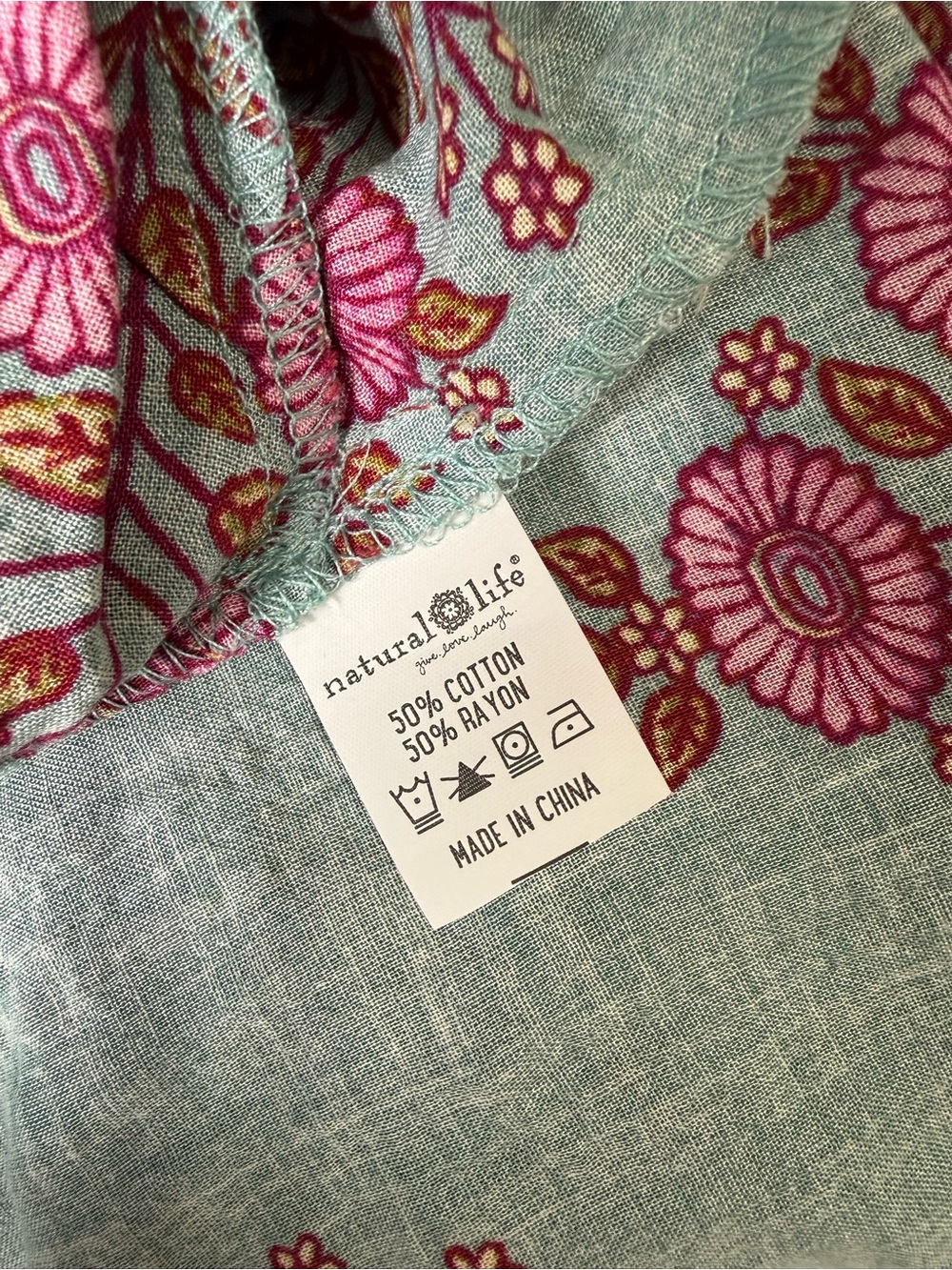 Natural Life Stella Embroidered Mini Dress XS Teal Wildflower Medallion NWT - Picture 10 of 10